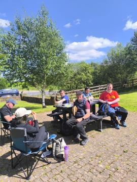 Eating outdoors in the sunshine